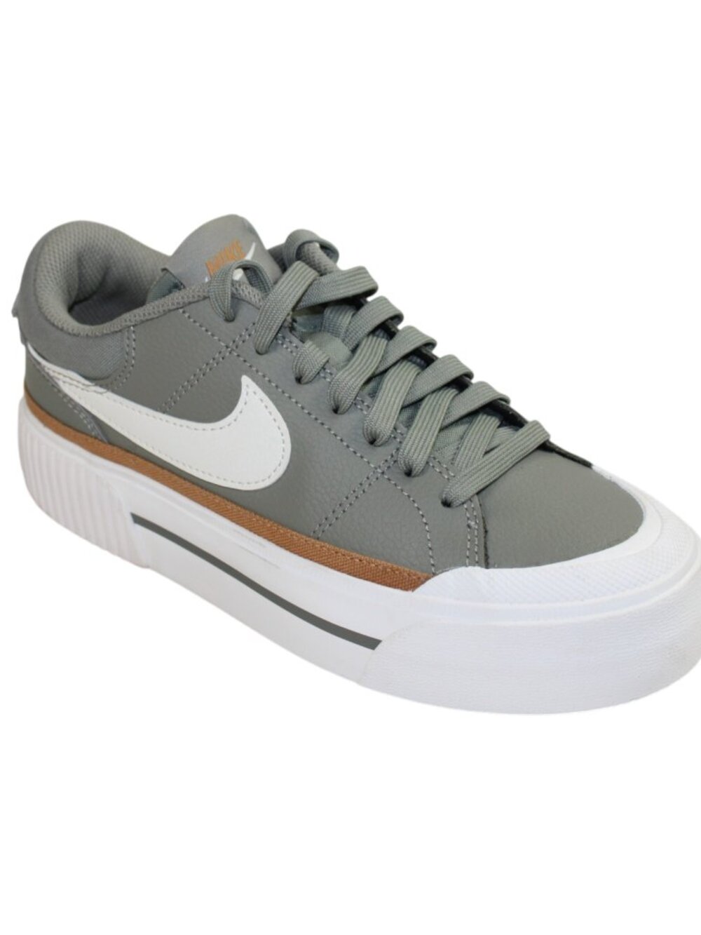 Nike Court Legacy Lift Finish Line Dusty Olive Platform Casual Lace-Up Sneakers - Picture 2 of 11